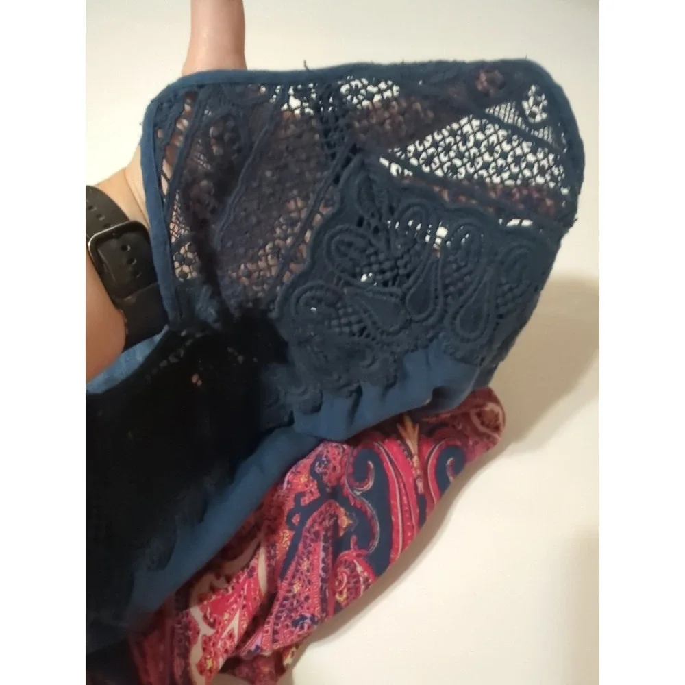 Intimately Free People Halter Crochet Tank Top Paisley Womens S Boho Hippie
